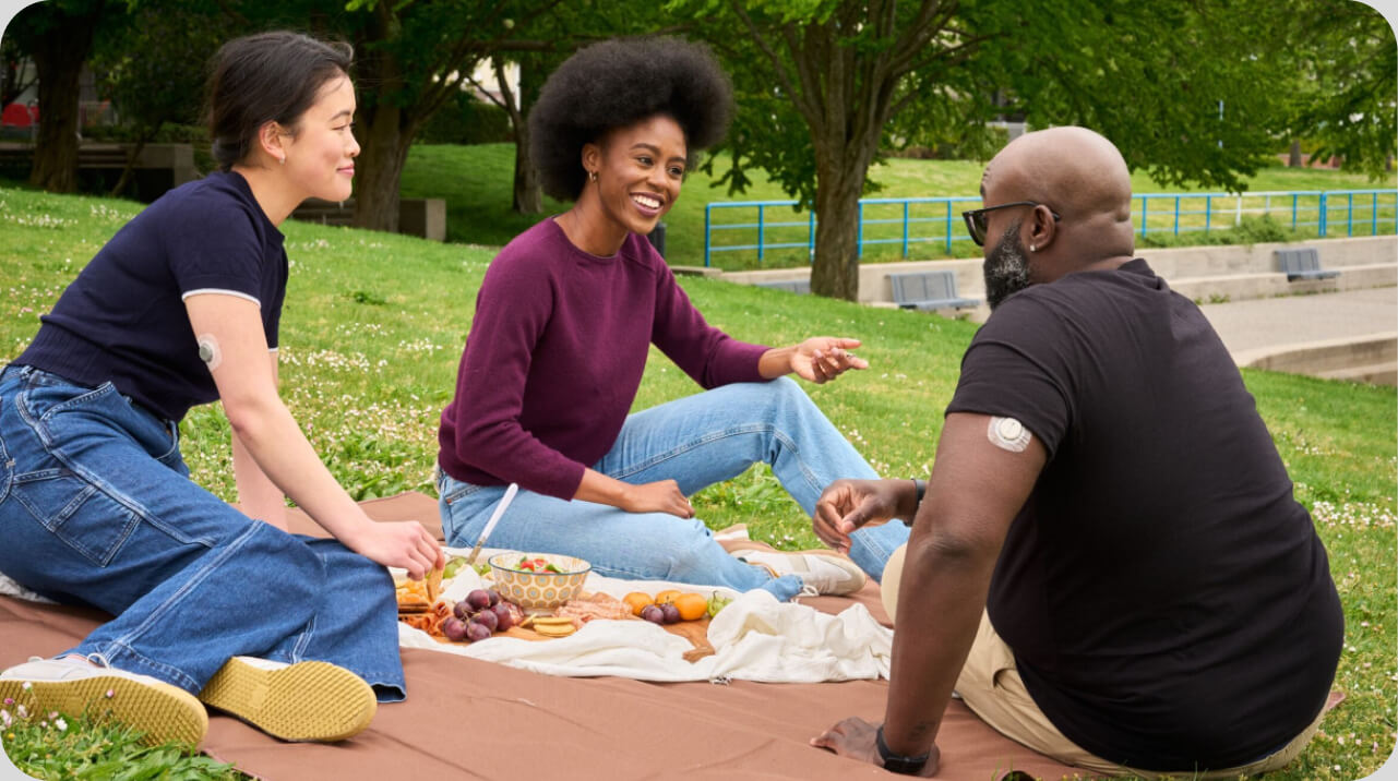 Peope gathered in the park